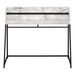 I 7549 Computer Desk - 48"L / White Marble-Look / Black Metal - Furniture Depot