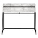 I 7549 Computer Desk - 48"L / White Marble-Look / Black Metal - Furniture Depot