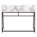 I 7549 Computer Desk - 48"L / White Marble-Look / Black Metal - Furniture Depot