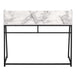 I 7549 Computer Desk - 48"L / White Marble-Look / Black Metal - Furniture Depot