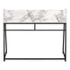 I 7549 Computer Desk - 48"L / White Marble-Look / Black Metal - Furniture Depot