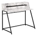 I 7549 Computer Desk - 48"L / White Marble-Look / Black Metal - Furniture Depot