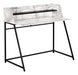 I 7549 Computer Desk - 48"L / White Marble-Look / Black Metal - Furniture Depot