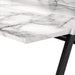 I 7549 Computer Desk - 48"L / White Marble-Look / Black Metal - Furniture Depot