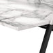 I 7549 Computer Desk - 48"L / White Marble-Look / Black Metal - Furniture Depot