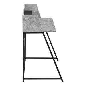 I 7550 Computer Desk - 48"L / Grey Stone-Look / Black Metal - Furniture Depot