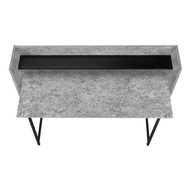 I 7550 Computer Desk - 48"L / Grey Stone-Look / Black Metal - Furniture Depot