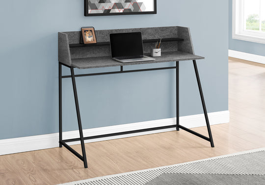 I 7550 Computer Desk - 48"L / Grey Stone-Look / Black Metal - Furniture Depot