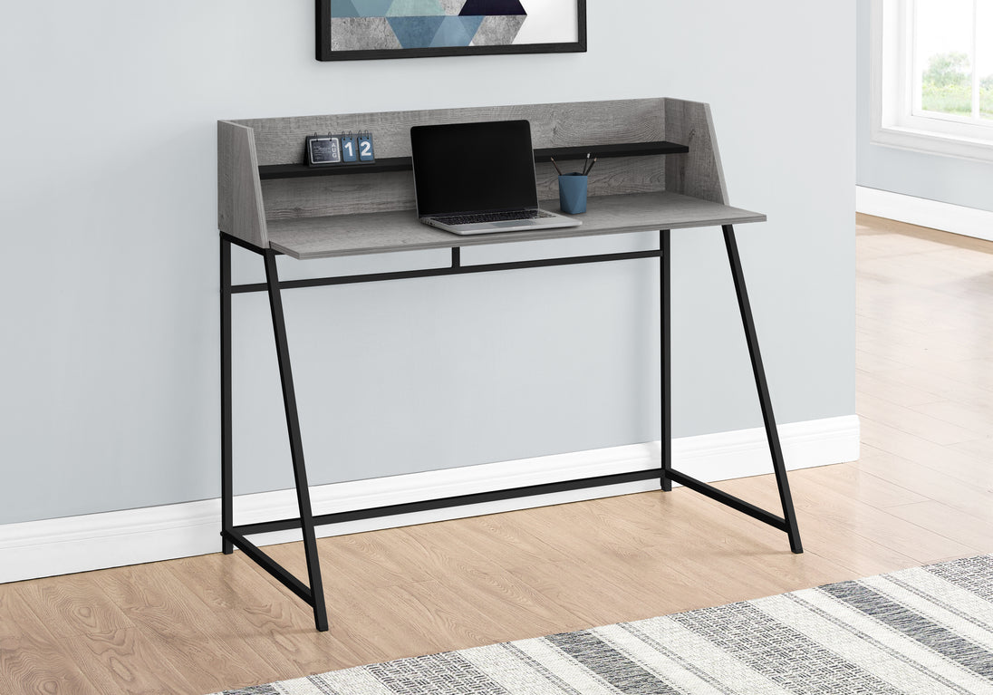 I 7551 Computer Desk - 48"L / Grey / Black Metal - Furniture Depot