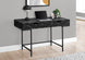 I 7552 Computer Desk - 48"L / Black Marble-Look / Black Metal - Furniture Depot