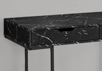 I 7552 Computer Desk - 48"L / Black Marble-Look / Black Metal - Furniture Depot