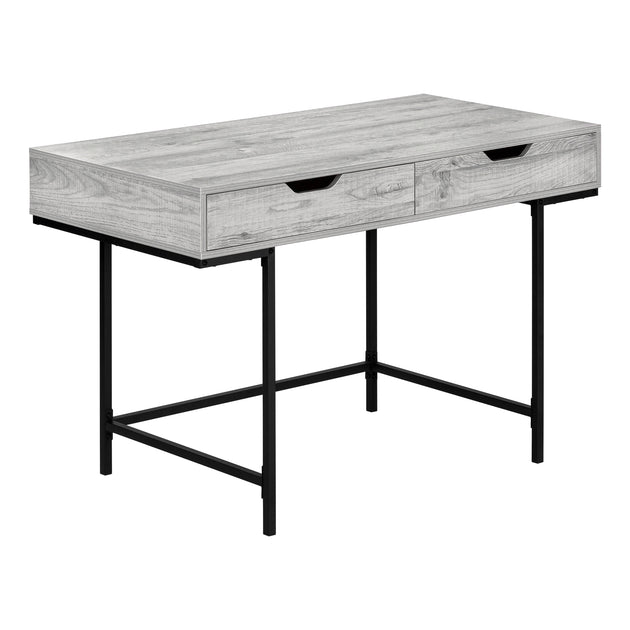I 7553 Computer Desk - 48"L / Grey / Black Metal - Furniture Depot