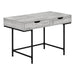I 7553 Computer Desk - 48"L / Grey / Black Metal - Furniture Depot