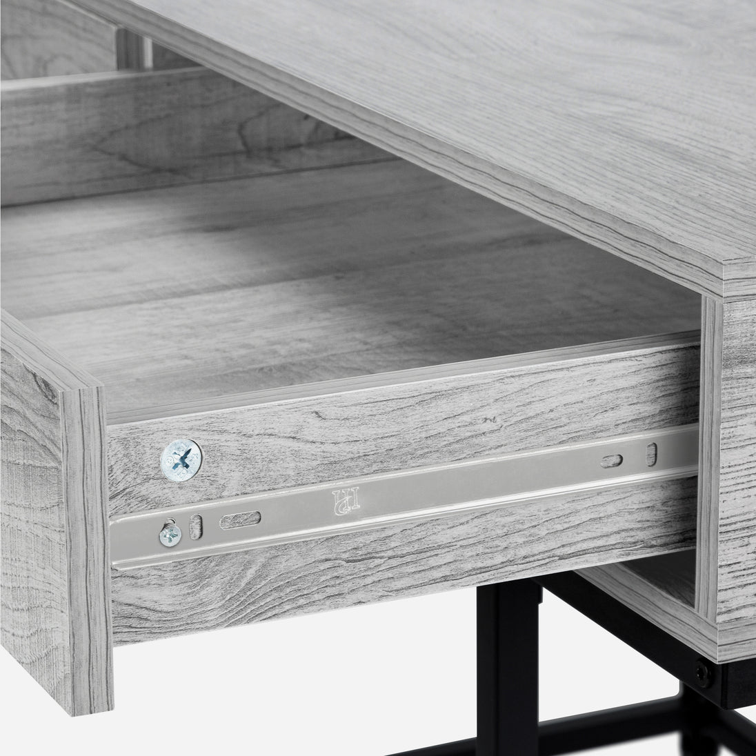 I 7553 Computer Desk - 48"L / Grey / Black Metal - Furniture Depot