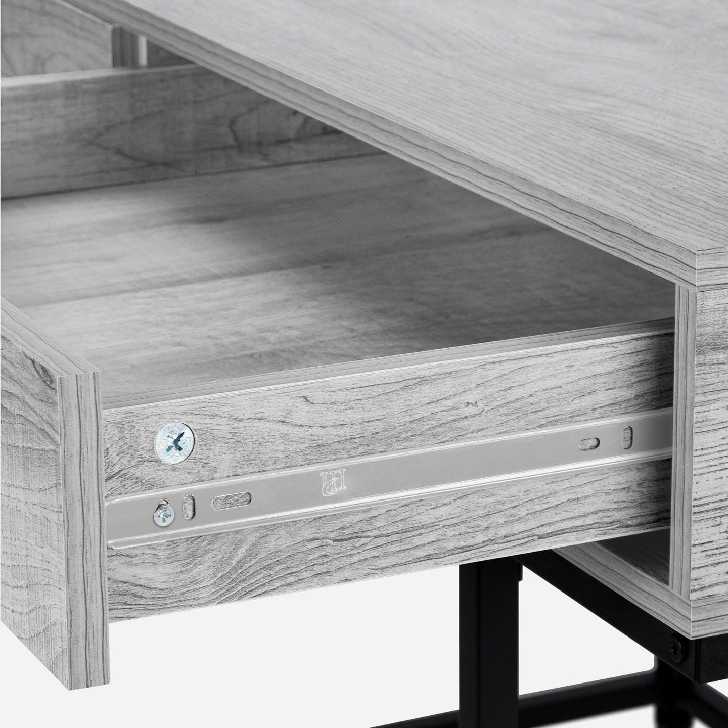 I 7553 Computer Desk - 48"L / Grey / Black Metal - Furniture Depot
