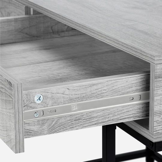 I 7553 Computer Desk - 48"L / Grey / Black Metal - Furniture Depot