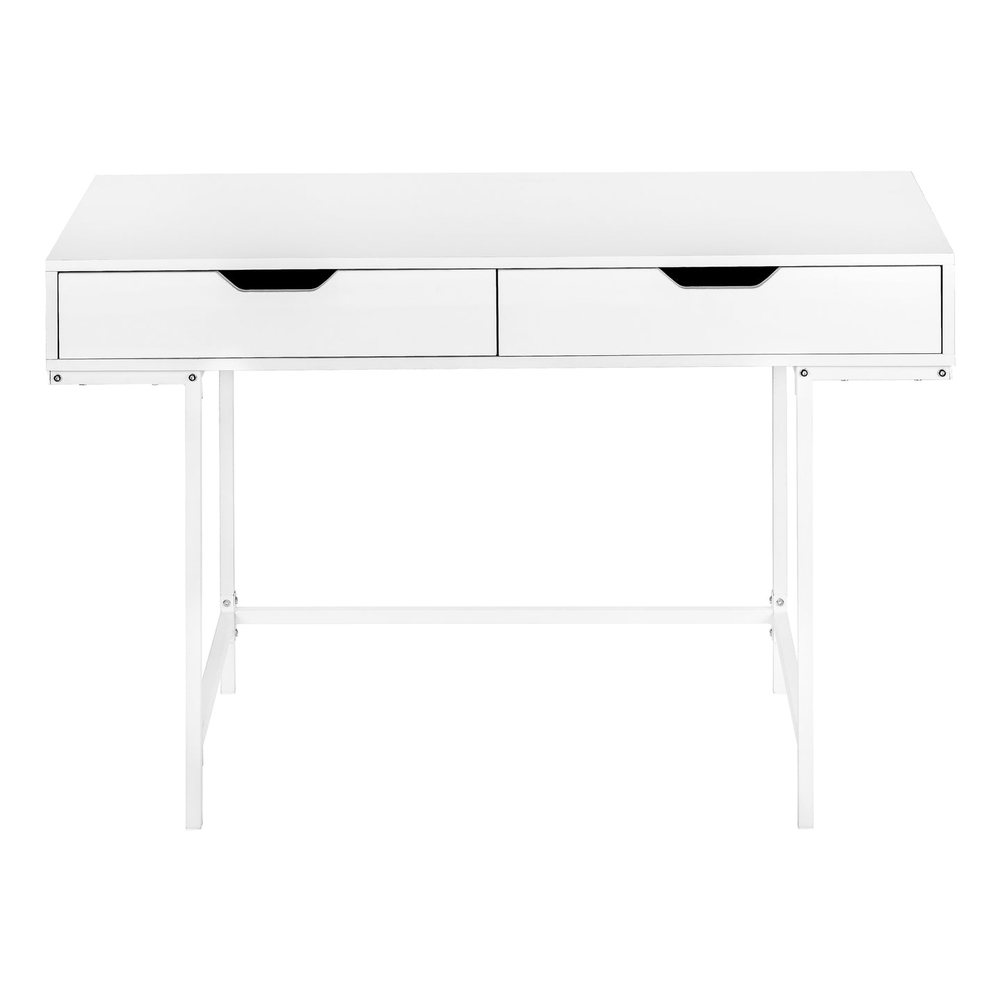 I 7554 Computer Desk - 48"L / White / White Metal - Furniture Depot
