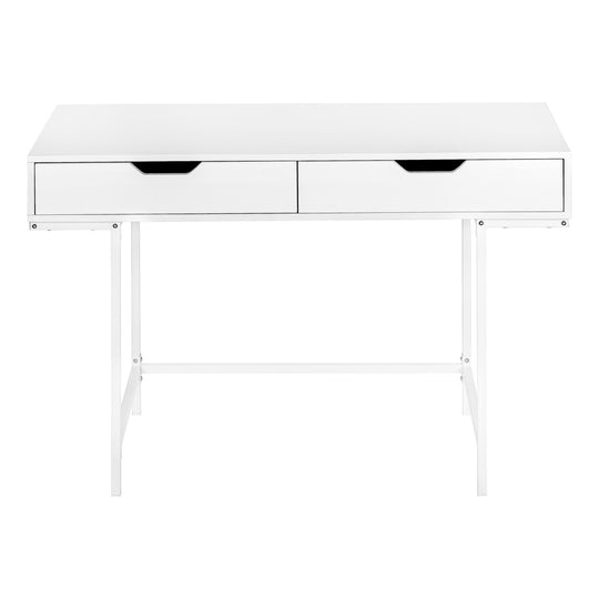 I 7554 Computer Desk - 48"L / White / White Metal - Furniture Depot