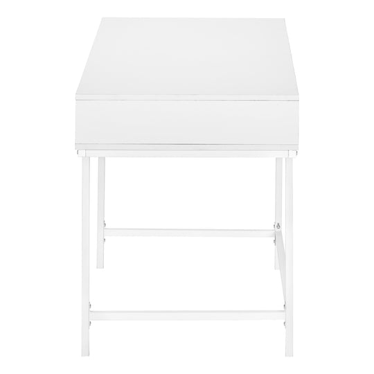 I 7554 Computer Desk - 48"L / White / White Metal - Furniture Depot