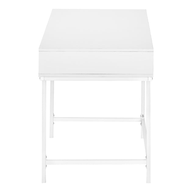 I 7554 Computer Desk - 48"L / White / White Metal - Furniture Depot