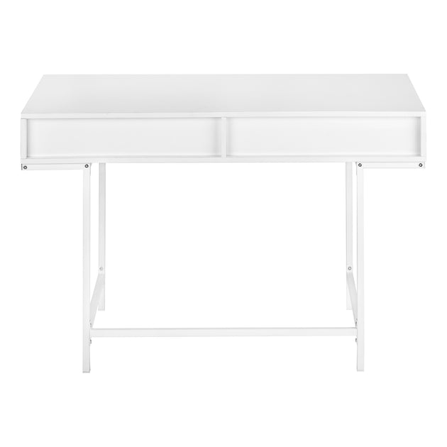 I 7554 Computer Desk - 48"L / White / White Metal - Furniture Depot