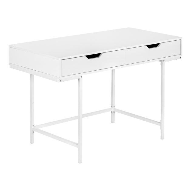 I 7554 Computer Desk - 48"L / White / White Metal - Furniture Depot
