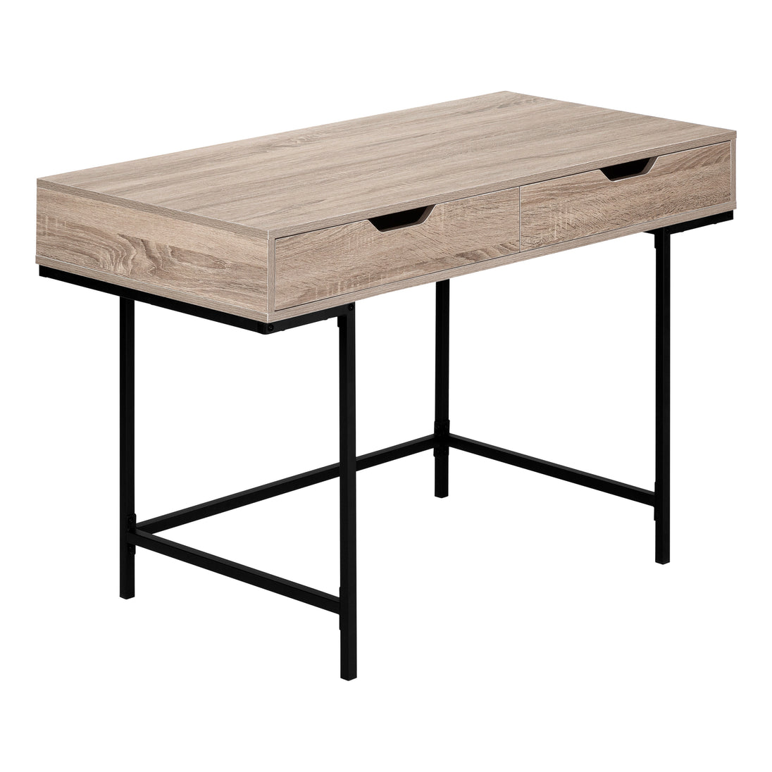 I 7555 Computer Desk - 48"L / Dark Taupe / Black Metal - Furniture Depot (7881391603960)