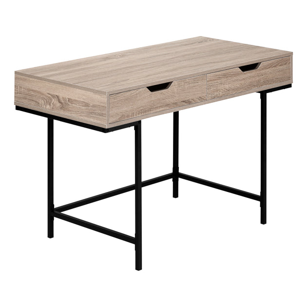 I 7555 Computer Desk - 48"L / Dark Taupe / Black Metal - Furniture Depot (7881391603960)