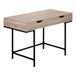 I 7555 Computer Desk - 48"L / Dark Taupe / Black Metal - Furniture Depot (7881391603960)
