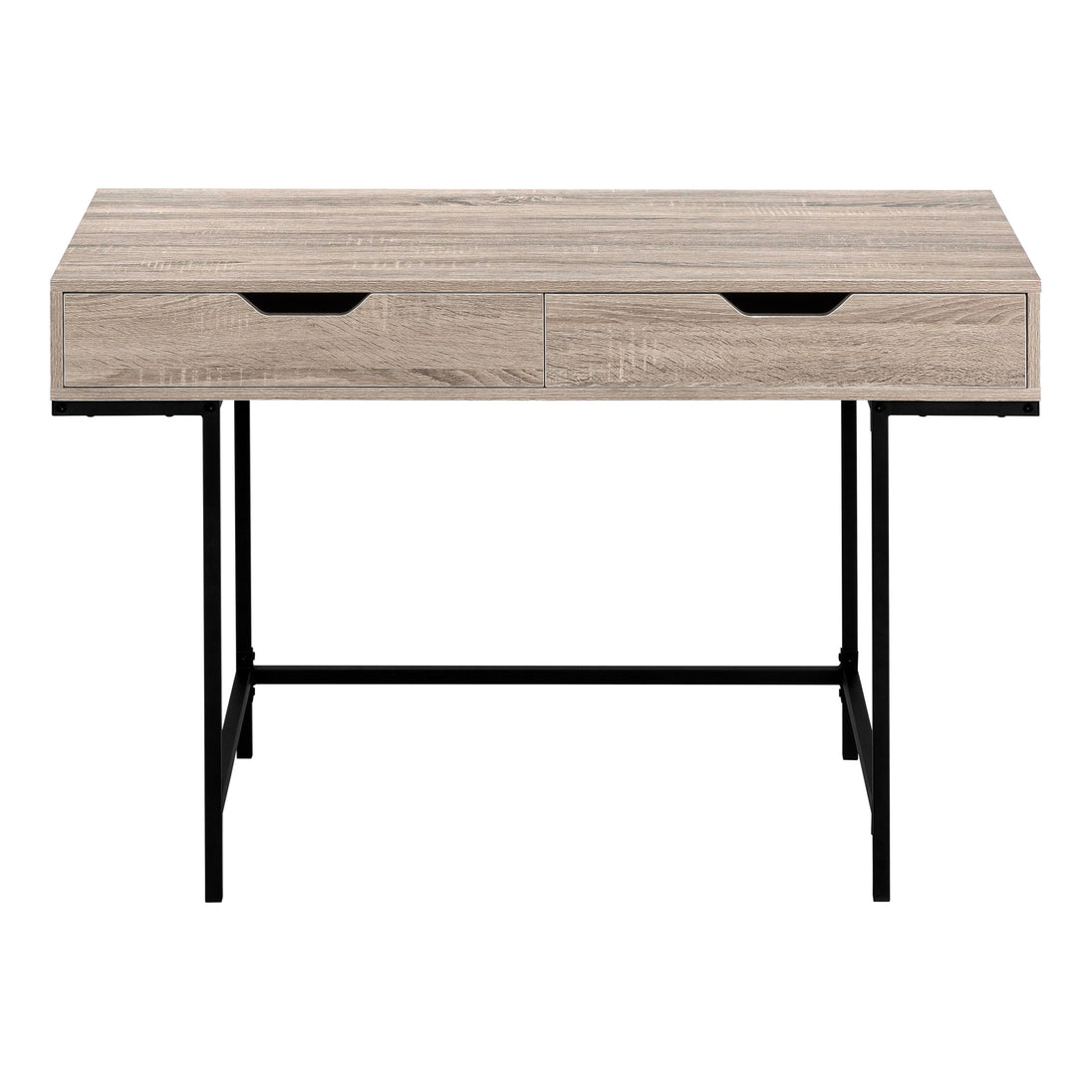 I 7555 Computer Desk - 48"L / Dark Taupe / Black Metal - Furniture Depot (7881391603960)