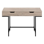 I 7555 Computer Desk - 48"L / Dark Taupe / Black Metal - Furniture Depot (7881391603960)