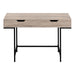 I 7555 Computer Desk - 48"L / Dark Taupe / Black Metal - Furniture Depot (7881391603960)