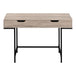 I 7555 Computer Desk - 48"L / Dark Taupe / Black Metal - Furniture Depot (7881391603960)