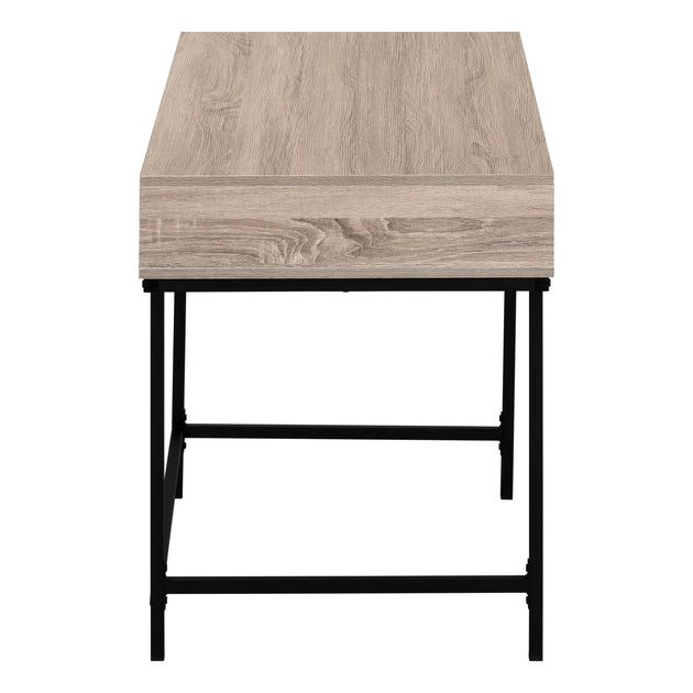 I 7555 Computer Desk - 48"L / Dark Taupe / Black Metal - Furniture Depot (7881391603960)