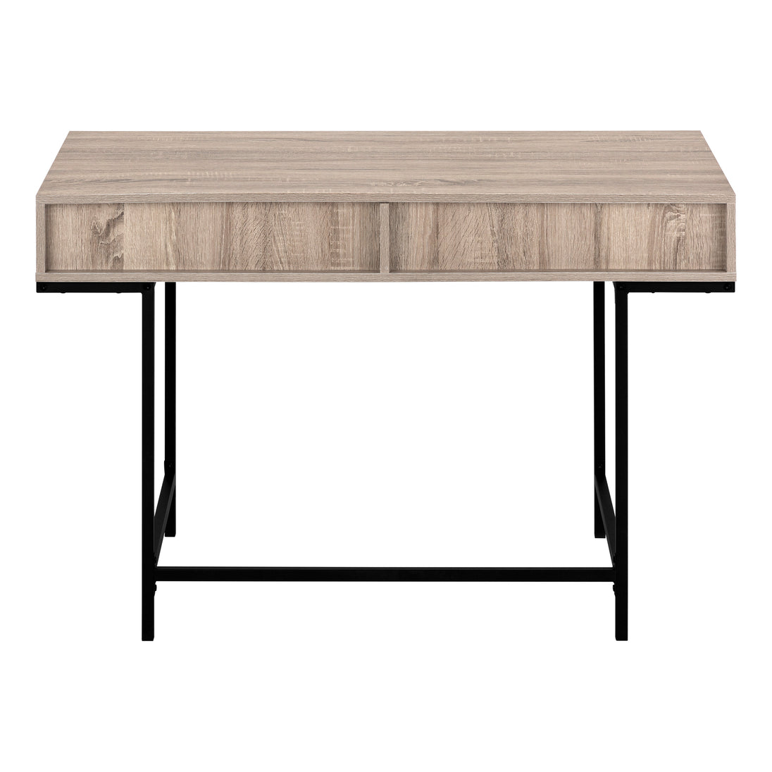 I 7555 Computer Desk - 48"L / Dark Taupe / Black Metal - Furniture Depot (7881391603960)