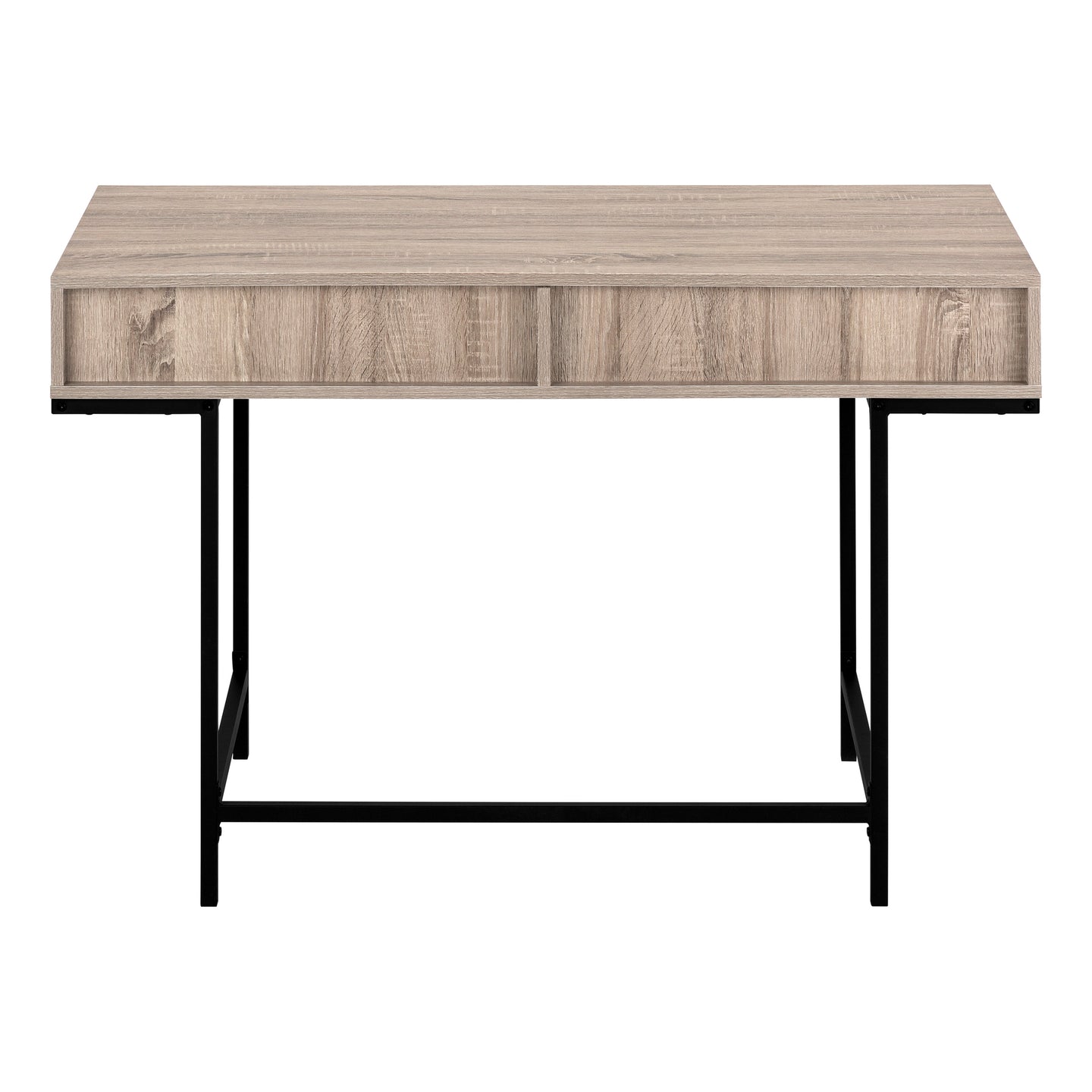 I 7555 Computer Desk - 48"L / Dark Taupe / Black Metal - Furniture Depot (7881391603960)