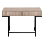 I 7555 Computer Desk - 48"L / Dark Taupe / Black Metal - Furniture Depot (7881391603960)