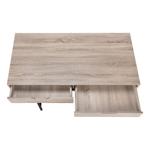 I 7555 Computer Desk - 48"L / Dark Taupe / Black Metal - Furniture Depot (7881391603960)