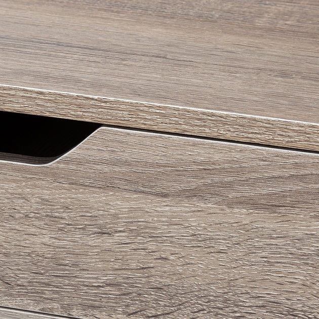 I 7555 Computer Desk - 48"L / Dark Taupe / Black Metal - Furniture Depot (7881391603960)