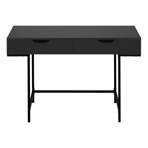 I 7556 Computer Desk - 48"L / Black / Black Metal - Furniture Depot (7881391702264)