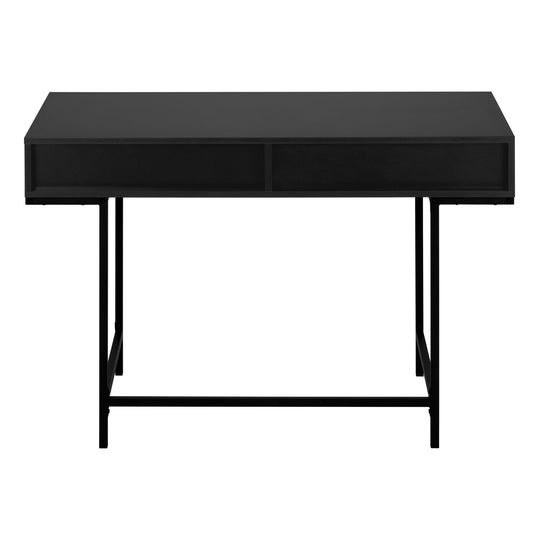 I 7556 Computer Desk - 48"L / Black / Black Metal - Furniture Depot (7881391702264)
