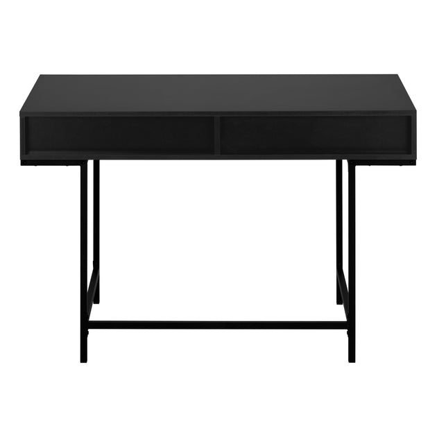 I 7556 Computer Desk - 48"L / Black / Black Metal - Furniture Depot (7881391702264)
