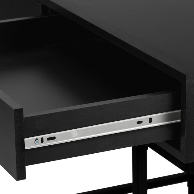 I 7556 Computer Desk - 48"L / Black / Black Metal - Furniture Depot (7881391702264)