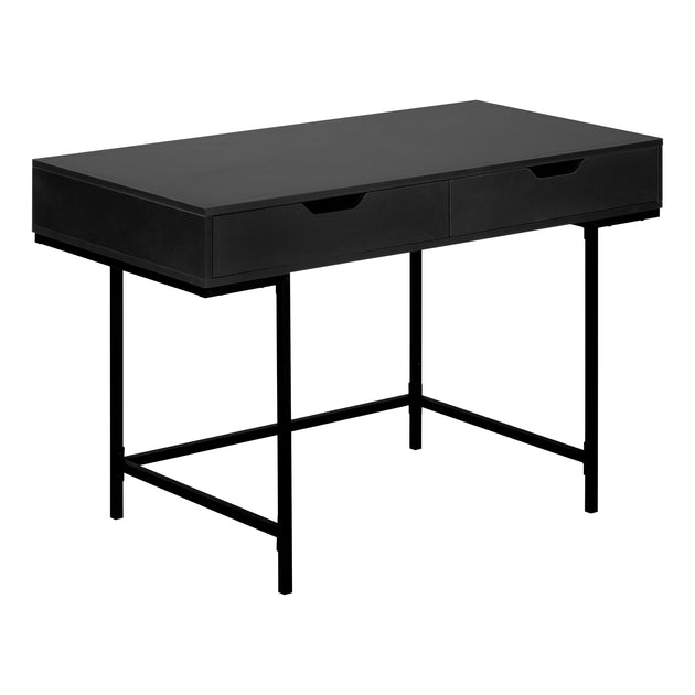 I 7556 Computer Desk - 48"L / Black / Black Metal - Furniture Depot (7881391702264)