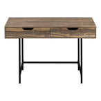 I 7557 Computer Desk - 48"L / Brown Reclaimed Wood / Black Metal - Furniture Depot