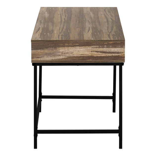 I 7557 Computer Desk - 48"L / Brown Reclaimed Wood / Black Metal - Furniture Depot