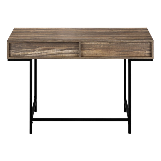 I 7557 Computer Desk - 48"L / Brown Reclaimed Wood / Black Metal - Furniture Depot