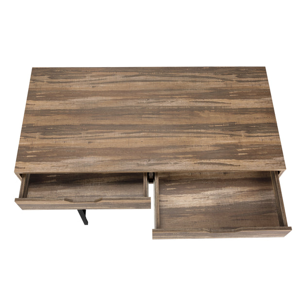 I 7557 Computer Desk - 48"L / Brown Reclaimed Wood / Black Metal - Furniture Depot