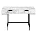 I 7558 Computer Desk - 48"L / White Marble-Look / Black Metal - Furniture Depot (7881391800568)