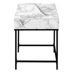I 7558 Computer Desk - 48"L / White Marble-Look / Black Metal - Furniture Depot (7881391800568)